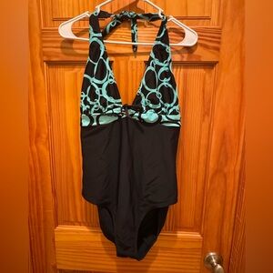 Ocean Dreams Black and Blue One Piece Swimsuit XL